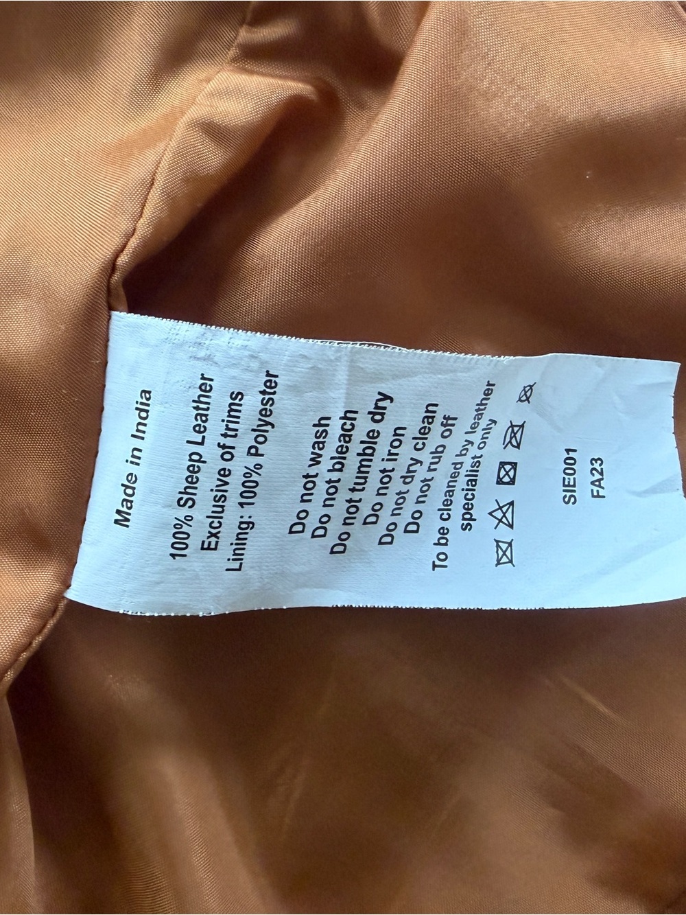 Quince Cognac Leather Zip Jacket - Picture 5 of 6